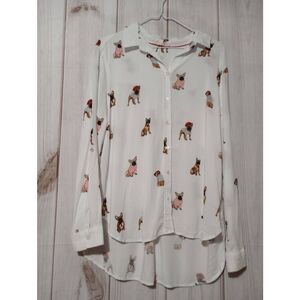 Jane and Delancey‎ Shirt Ladies Large French bulldog